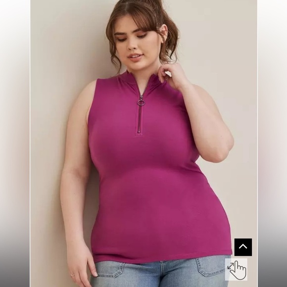 Torrid NWT Purple Foxy Mock Neck Zip Up Tank - Picture 1 of 10